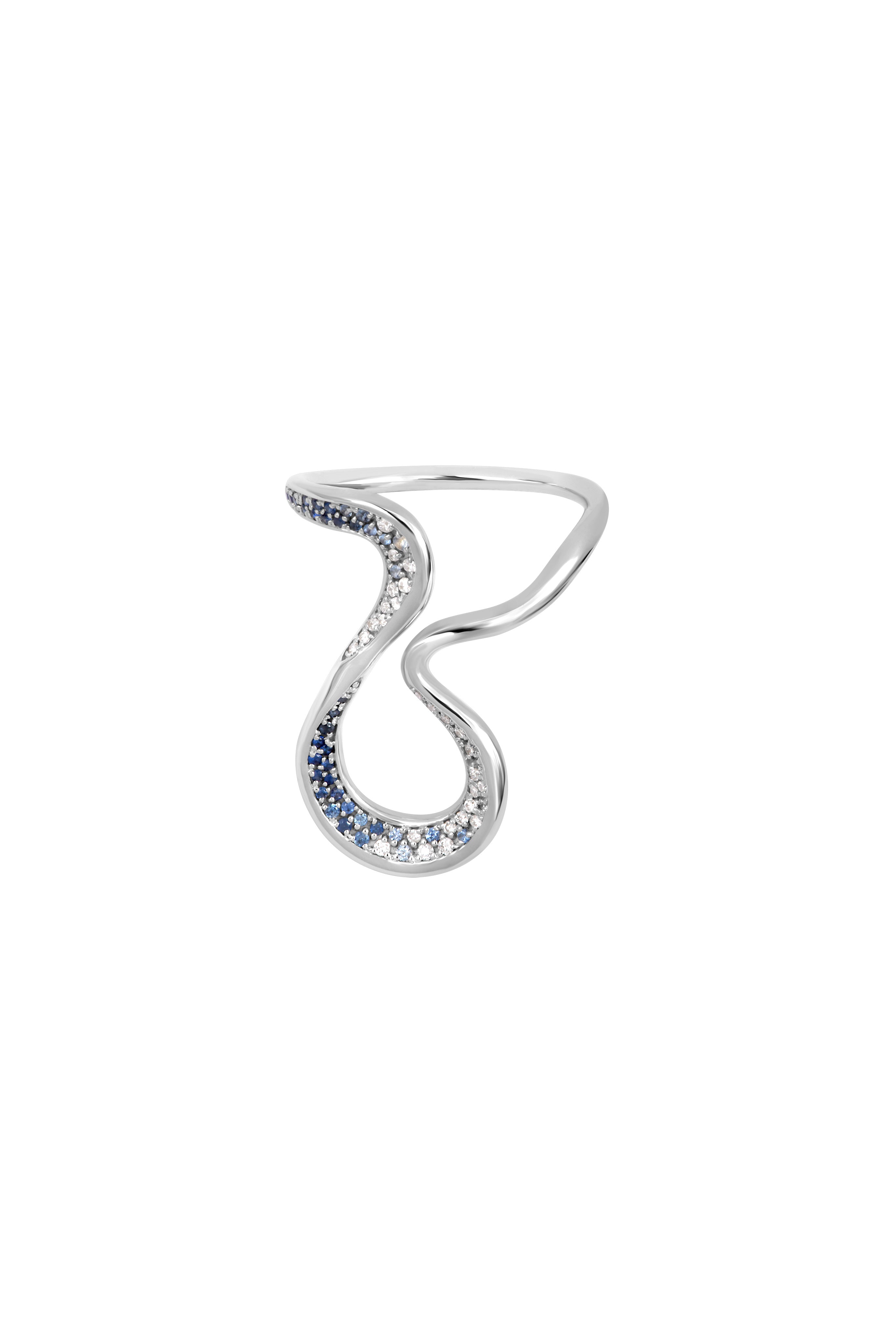 Fluere diamond sapphire ring