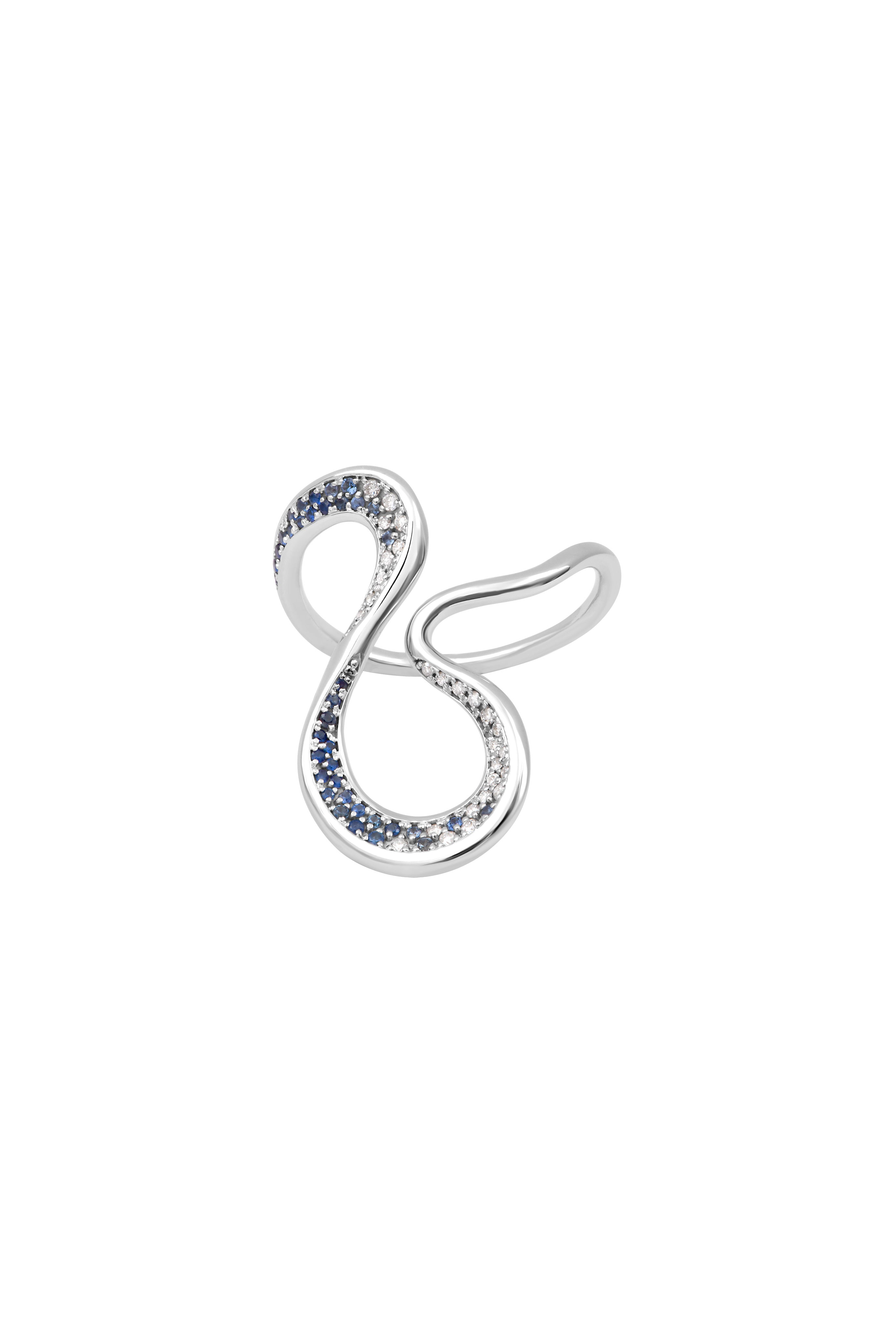 Fluere diamond sapphire ring