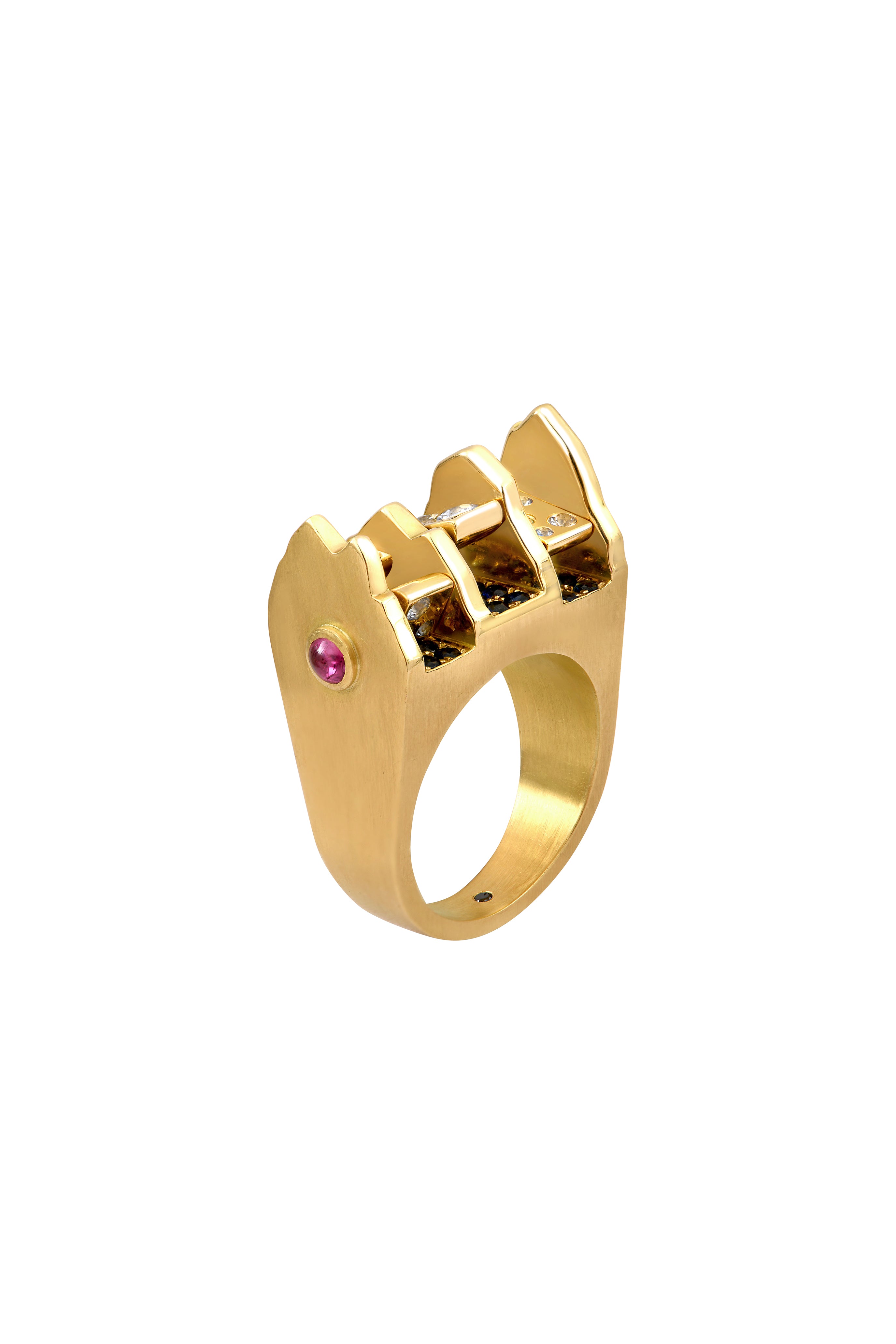 Jabal pearl ruby sapphire ring