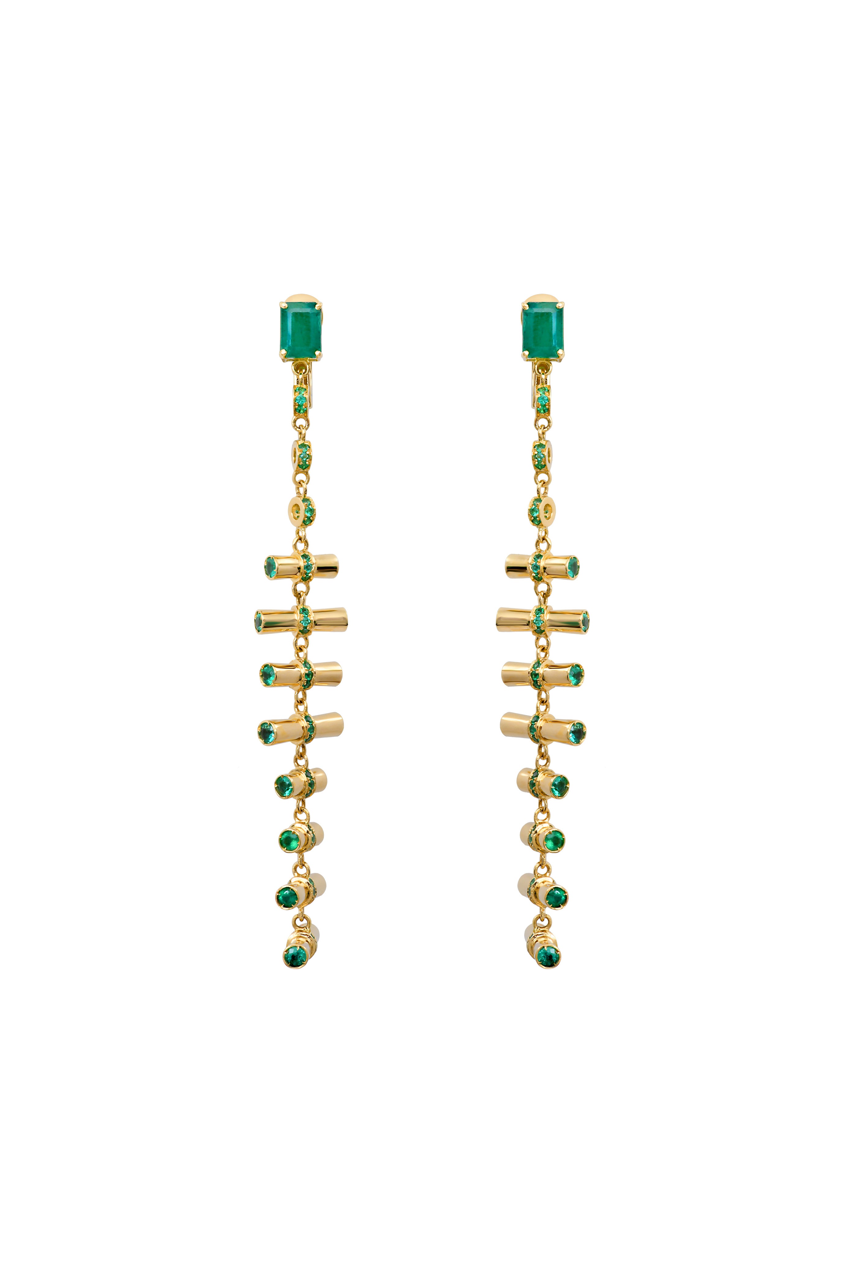 Nadi diamond emerald earrings