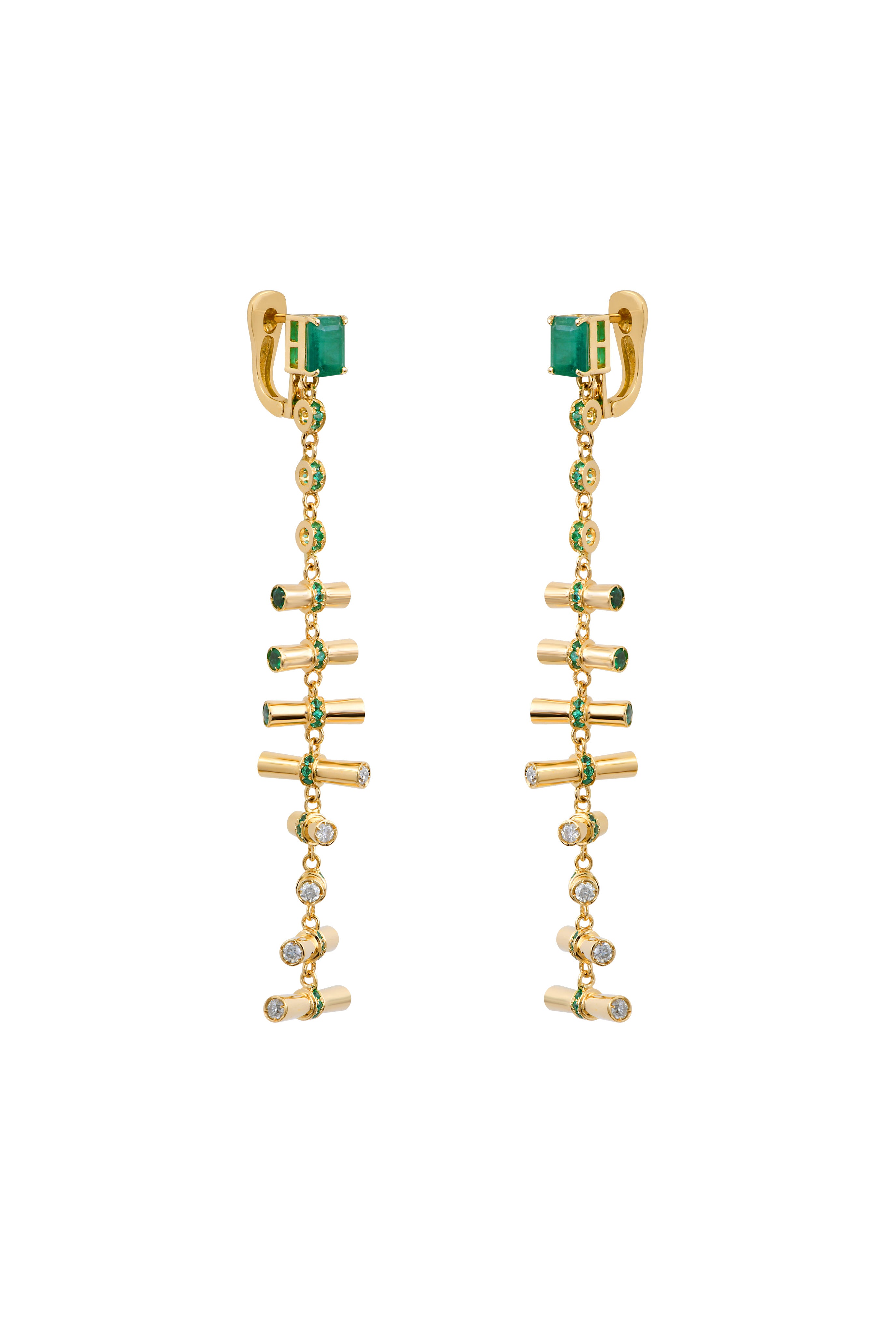 Nadi diamond emerald earrings