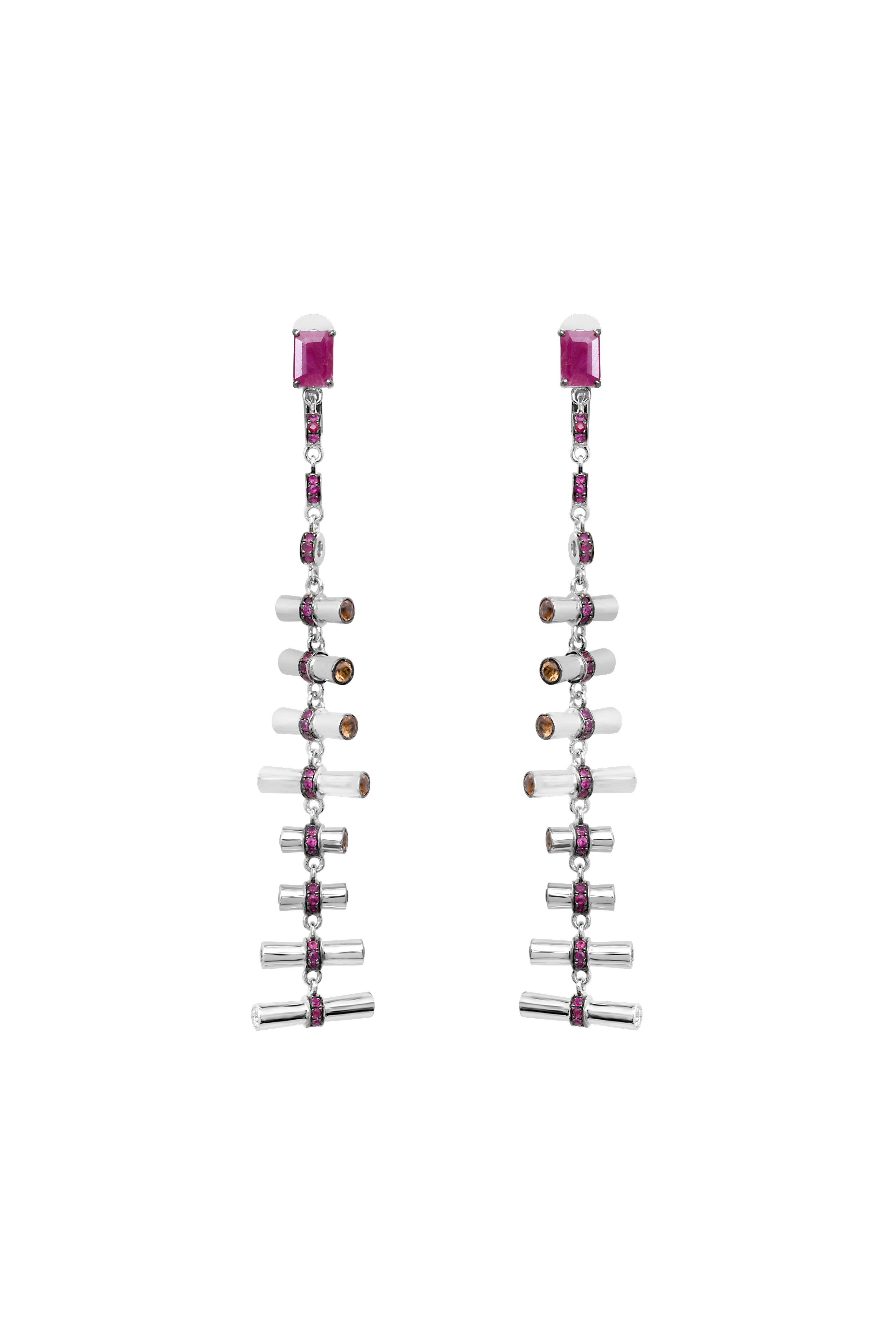 Nadi diamond ruby earrings