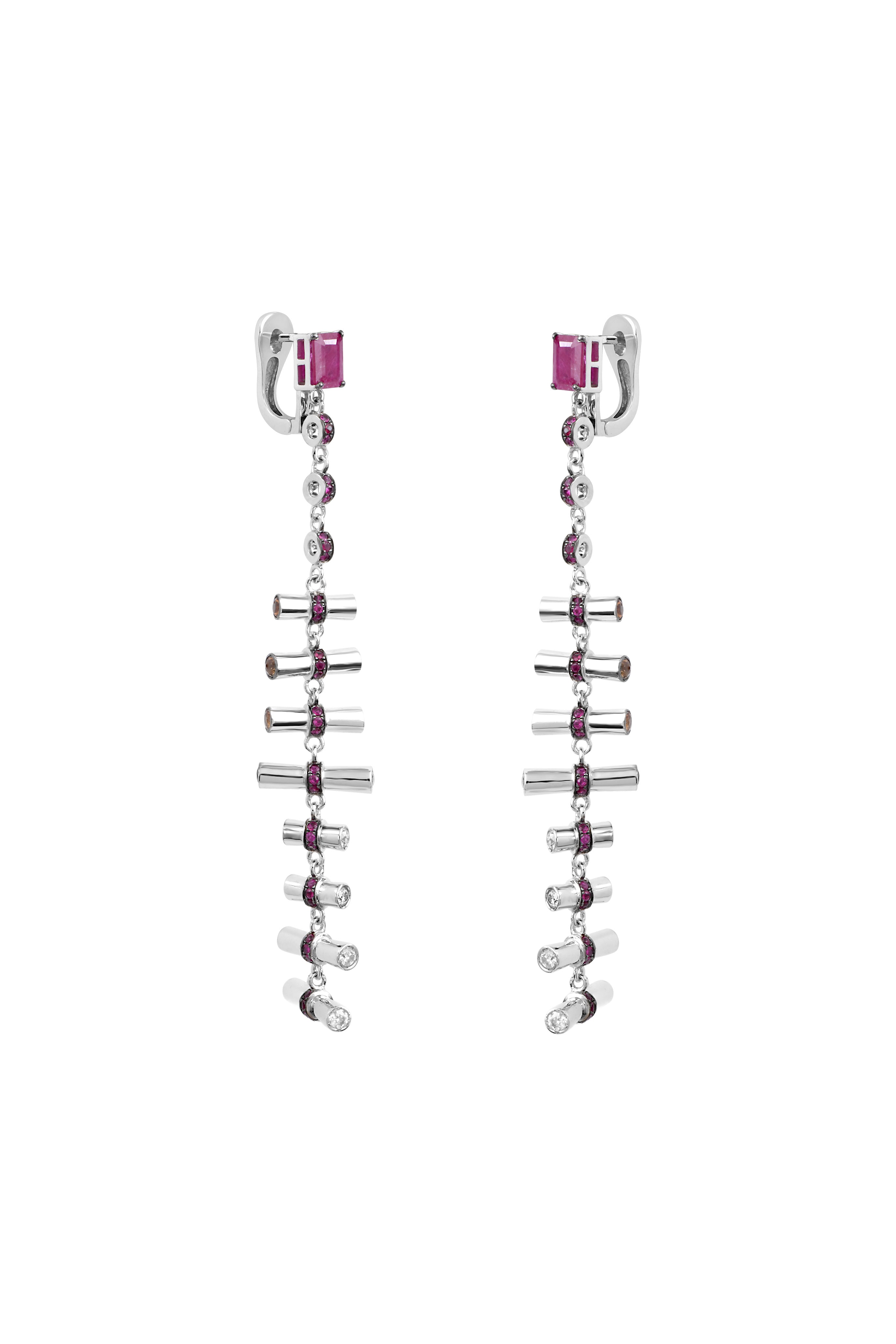 Nadi diamond ruby earrings