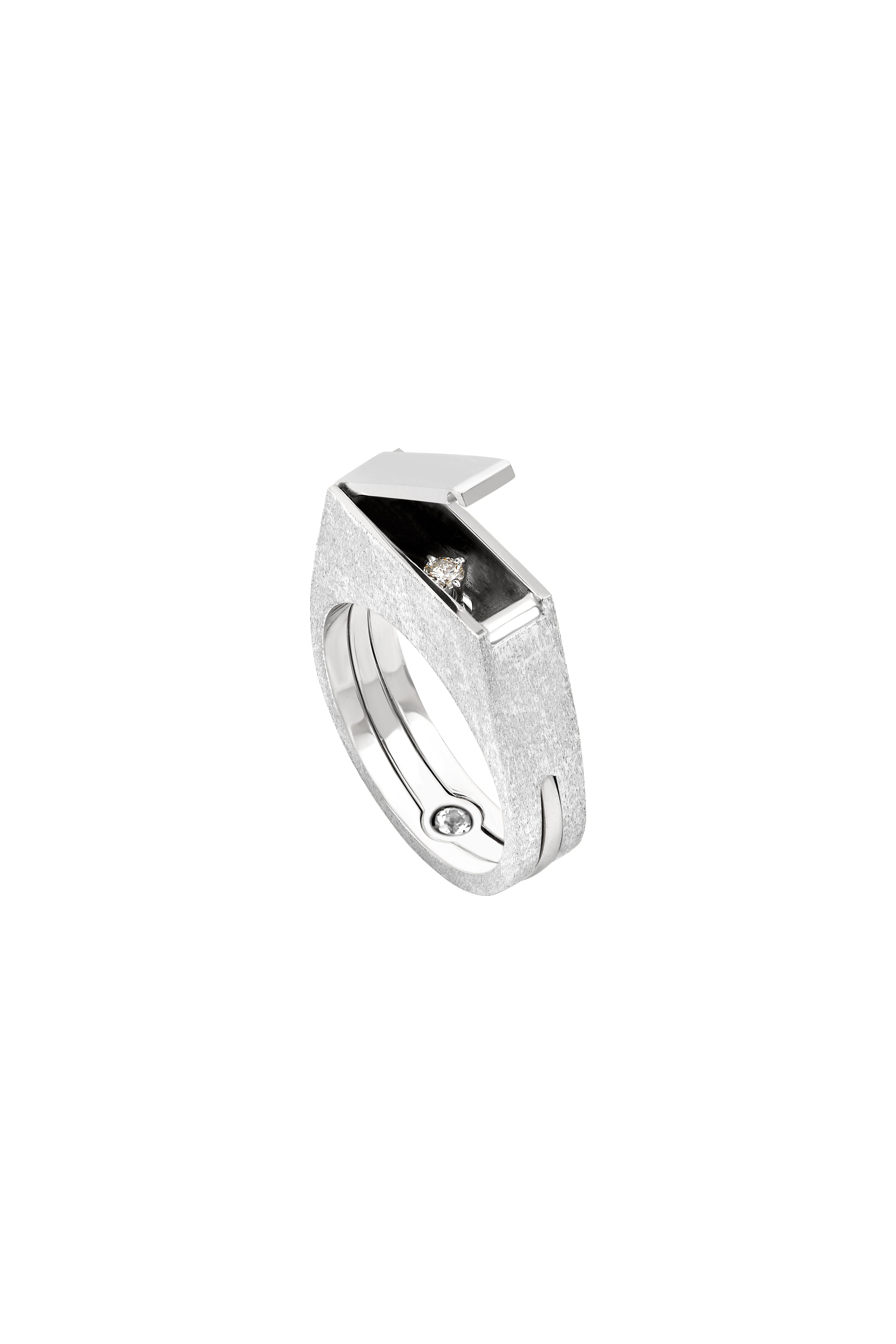 Secret Garden diamond white gold rings